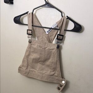 Beige Overalls with Pocket Detail